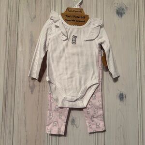 NWT Baby Essentials 4 piece Pink Bunny Set Girl size 9 months